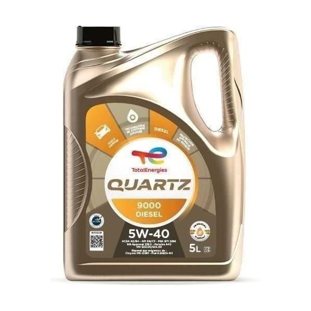 Huile moteur 5l quartz 9000 diesel 5w40