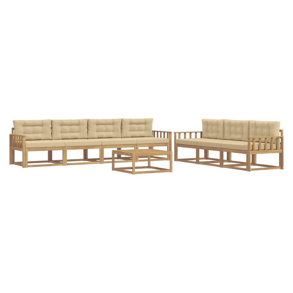Ensemble de canapés d'extérieur 7 pc blanc et beige