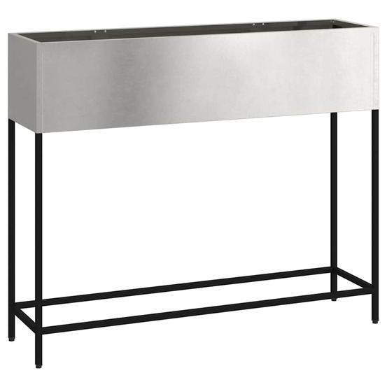 Bac de jardin surélevé argent 100 x 26 x 82 cm acier inoxydable