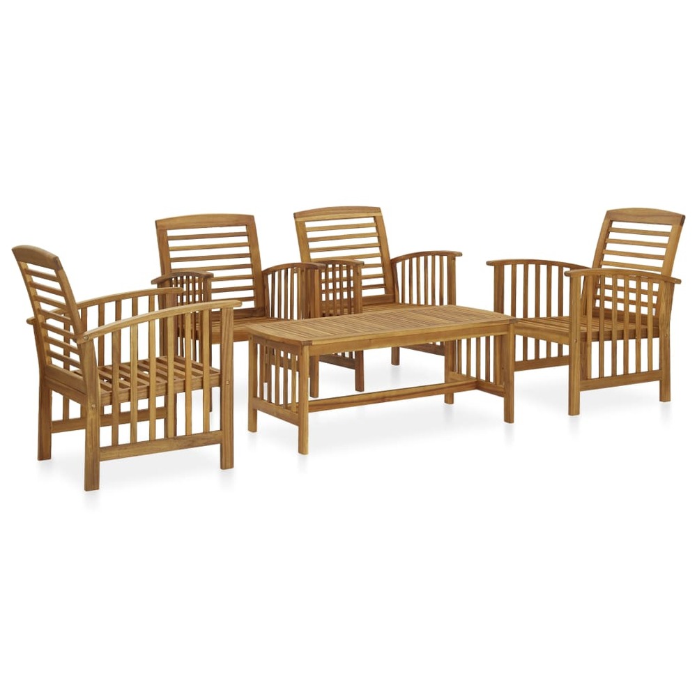 Salon de jardin 5 pcs bois d'acacia massif