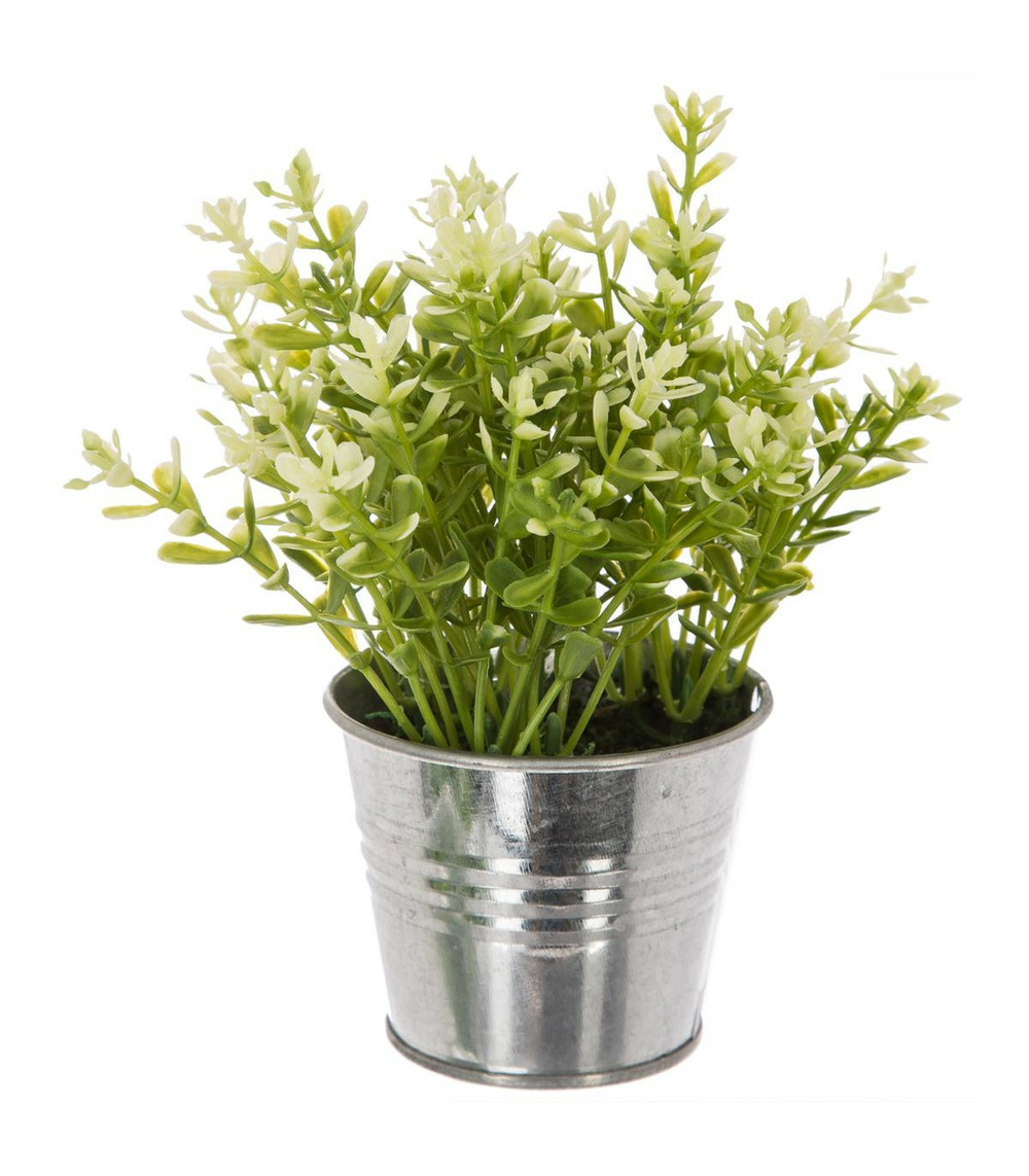Plante artificielle pot en métal d 16 x h 17 cm