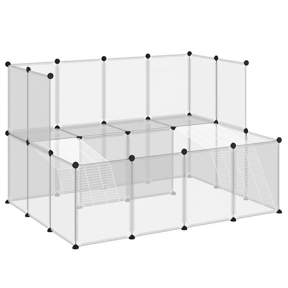 Cage pour petits animaux transparent 143x107x93 cm pp et acier