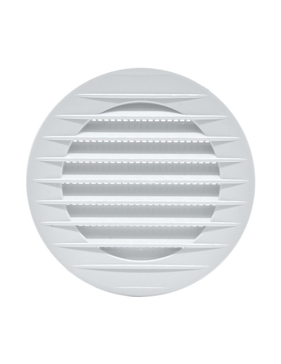 5 grille d'aération ronde encastrée à encastrer avec moustiquaire ø80x24mm abs blanc