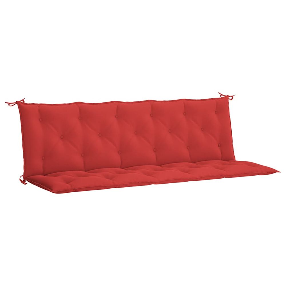 Coussin de banc de jardin rouge 180x(50+50)x7 cm tissu oxford