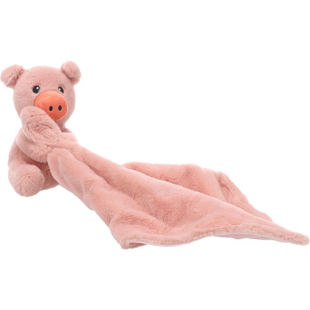 Jouet peluche couverture pour chien zapu cochon rose - flamingo