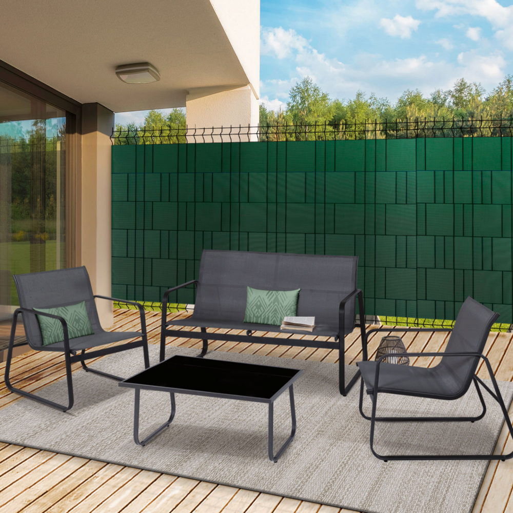 Kit de lamelles occultantes pvc souples vertes horizontales 35 m