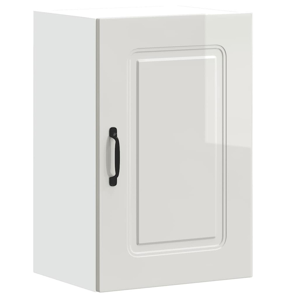 Armoire murale de cuisine kalmar blanc brillant bois ingénierie