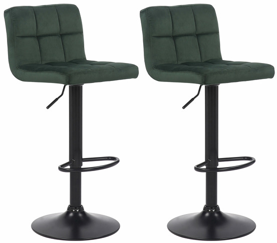 Lot de 2 tabourets de bar feni velours