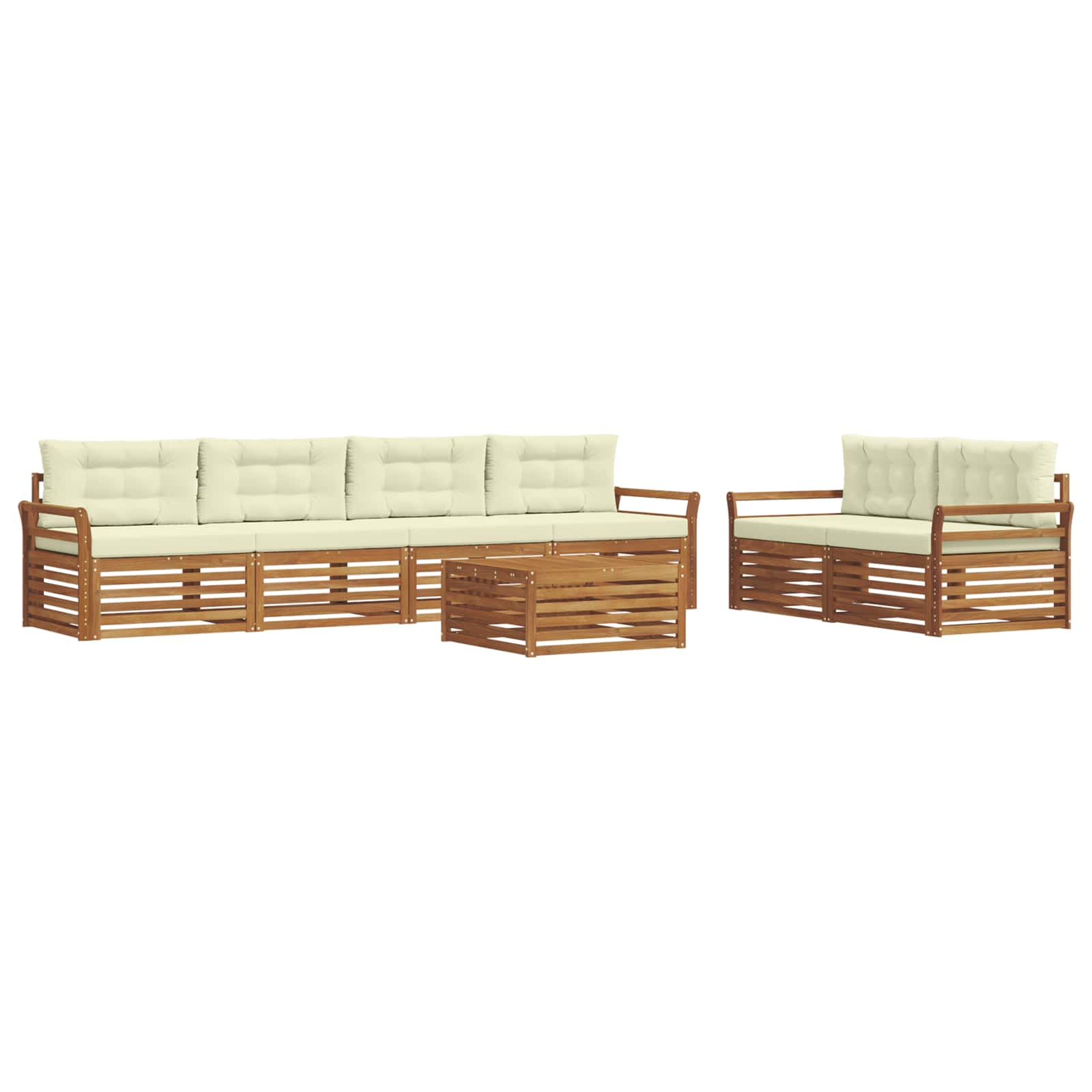 Ensemble de canapés d'extérieur 7 pcs naturel et crème