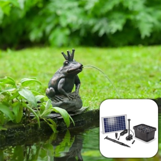 Kit fontaine roi des grenouilles avec pompe solaire directe 600l - 10w