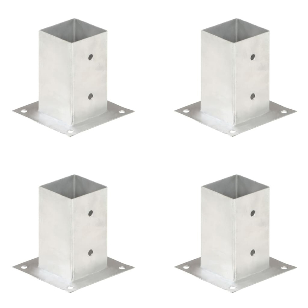 Ancres de poteau 4 pcs métal galvanisé 81 mm