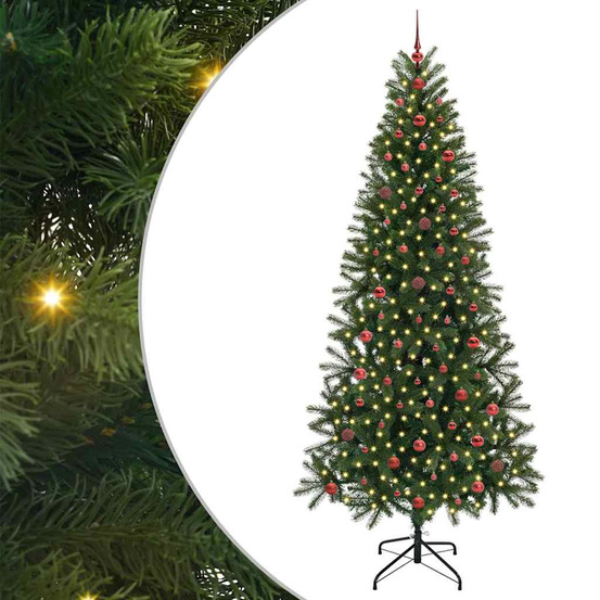 Sapin de noël artificiel avec 300 led vert 240 cm pe et pvc