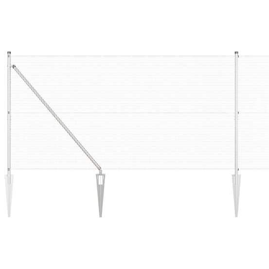 Clôture avec poteaux argent 1.2 x 10 m acier