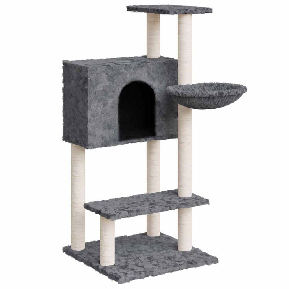 Arbre à chat avec griffoirs en sisal gris foncé 108,5 cm