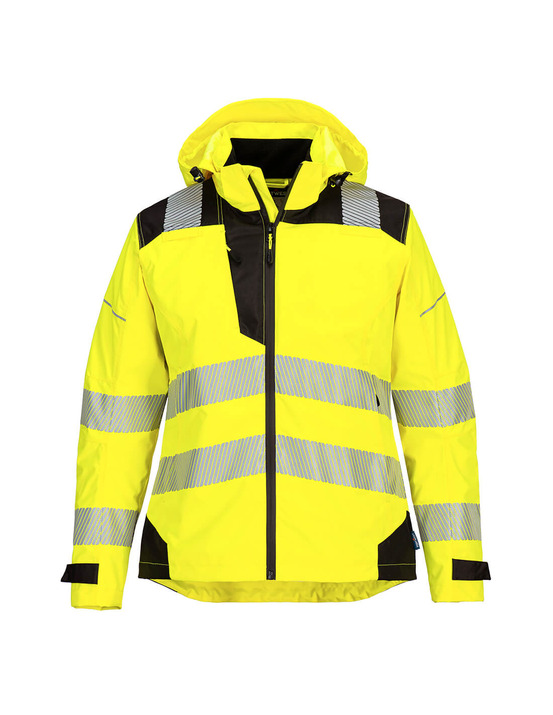 Veste de pluie haute visibilité pw3 pour femme - xs - jaune/noir - portwest
