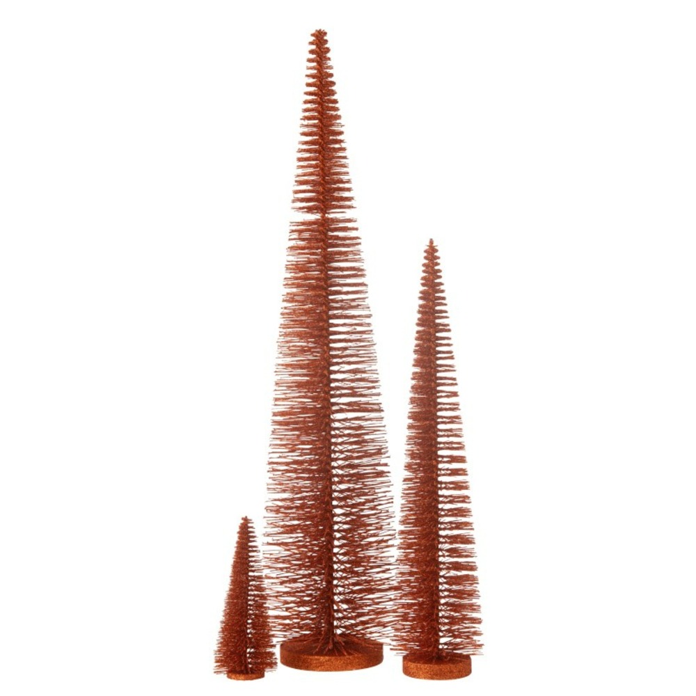 Sapin de noël à paillettes en plastique cuivre 15x15x61 cm