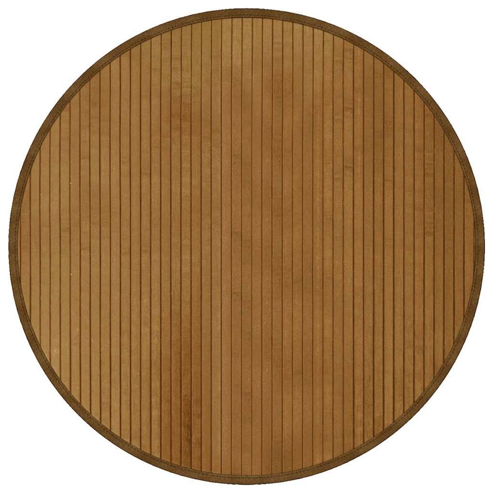 Tapis rond marron 80 cm bambou