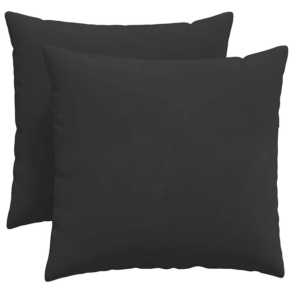 Coussins de canapé 2 pc tissu noir 50 x 50 cm