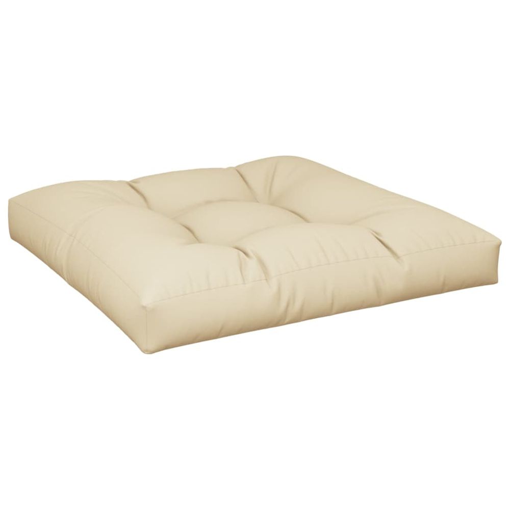 Coussin de palette beige 80x80x12 cm tissu