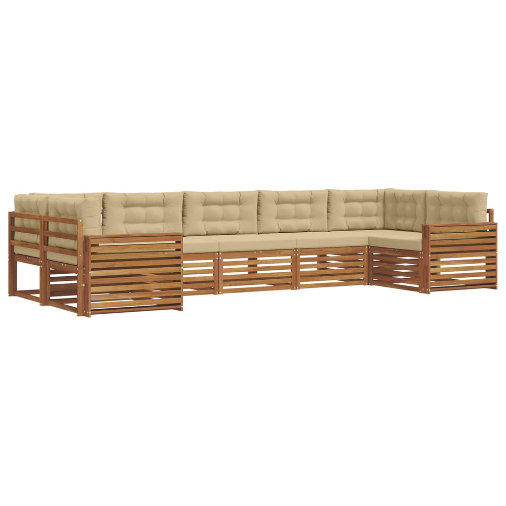 Ensemble de canapés d'extérieur 7 pcs naturel et beige