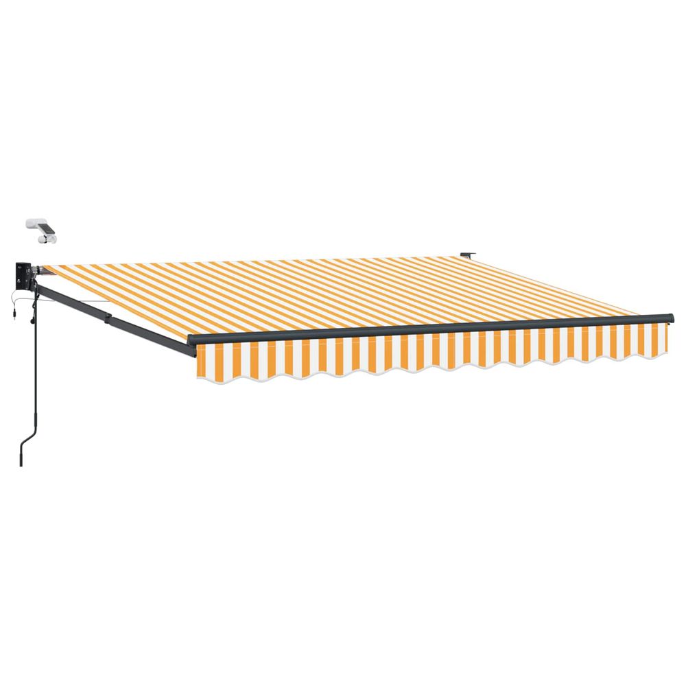 Auvent rétractable électrique jaune et blanc 3,5 x 2 m