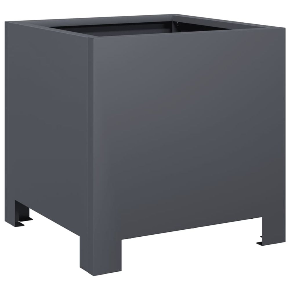 Jardinière d'extérieur anthracite 30x30x30 cm acier