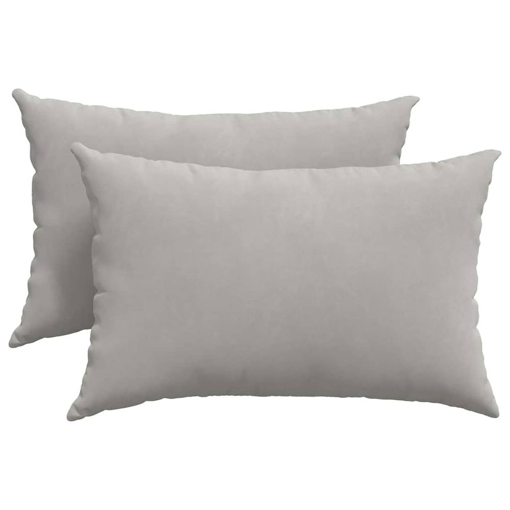 Coussins de canapé 2 pc tissu gris clair 60 x 40 cm
