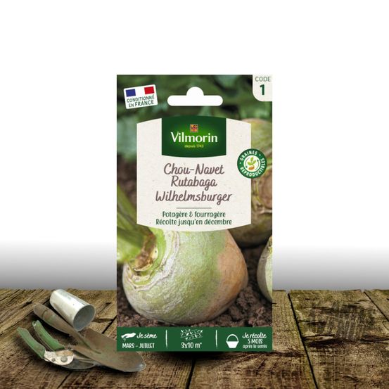 Graines de chou-navet rutabaga wilhelmsburger à collet vert - vilmorin sachet