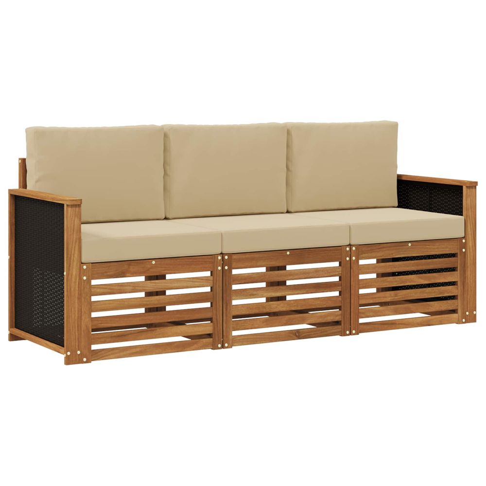 Ensembles de canapés 3 pc bois d'acacia massif
