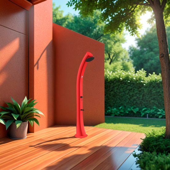 Douche solaire rouge sined 40l 226cm laiton anticalcaire