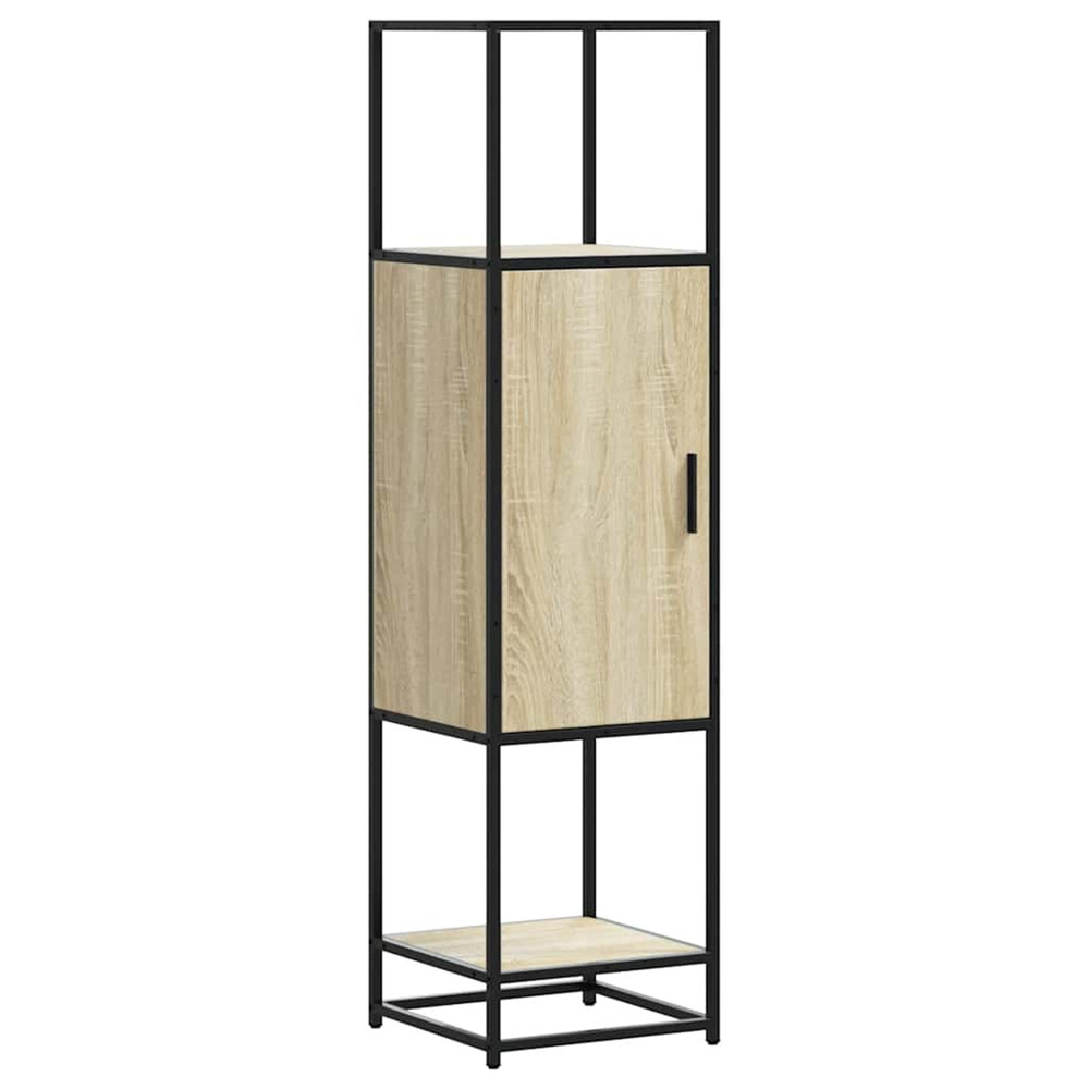 Buffet haut chêne sonoma 35,5x35x139 cm bois d'ingénierie métal