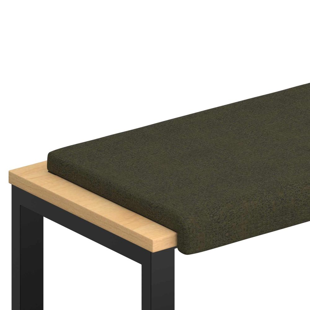 Coussin de banc tissu en suède synthétique vert armée