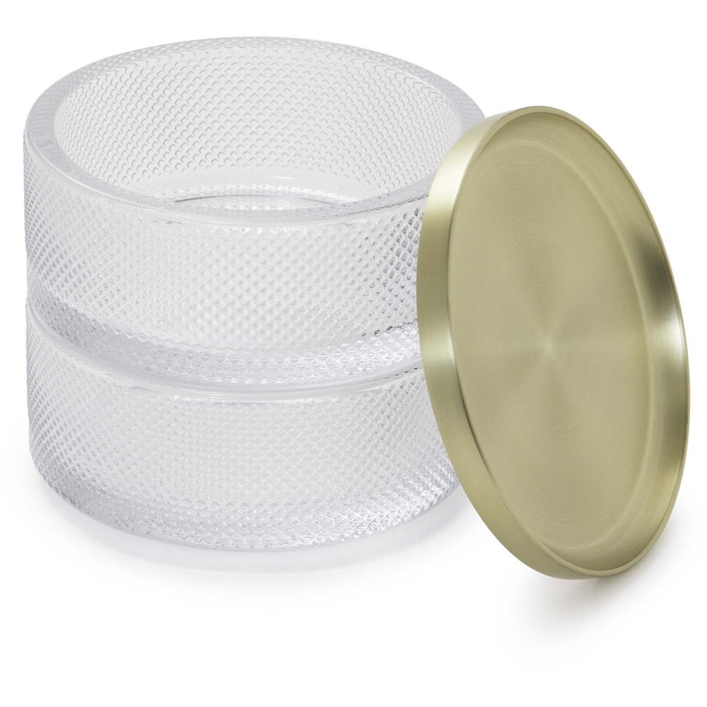 Boîte à bijoux verre couvercle laiton tesora