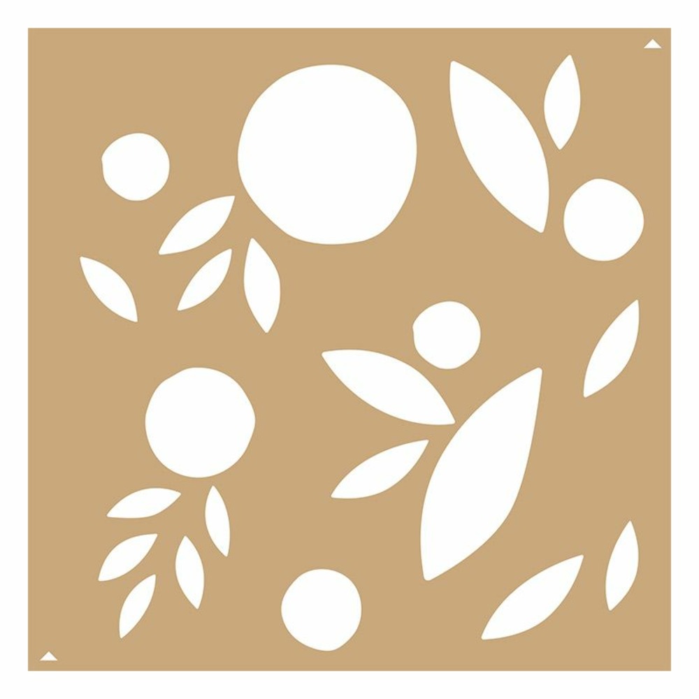 2 pochoirs kraft végétal abstrait 20 x 20 cm