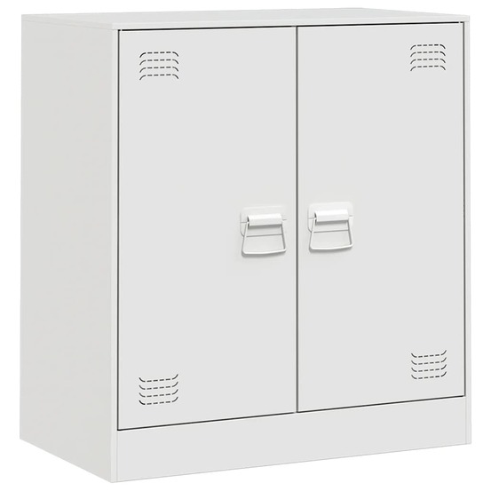 Buffet bahut commode armoire meuble de rangement organisateur cuisine salle de séjour salon 67 x 39 x 73 cm acier blanc 02_00