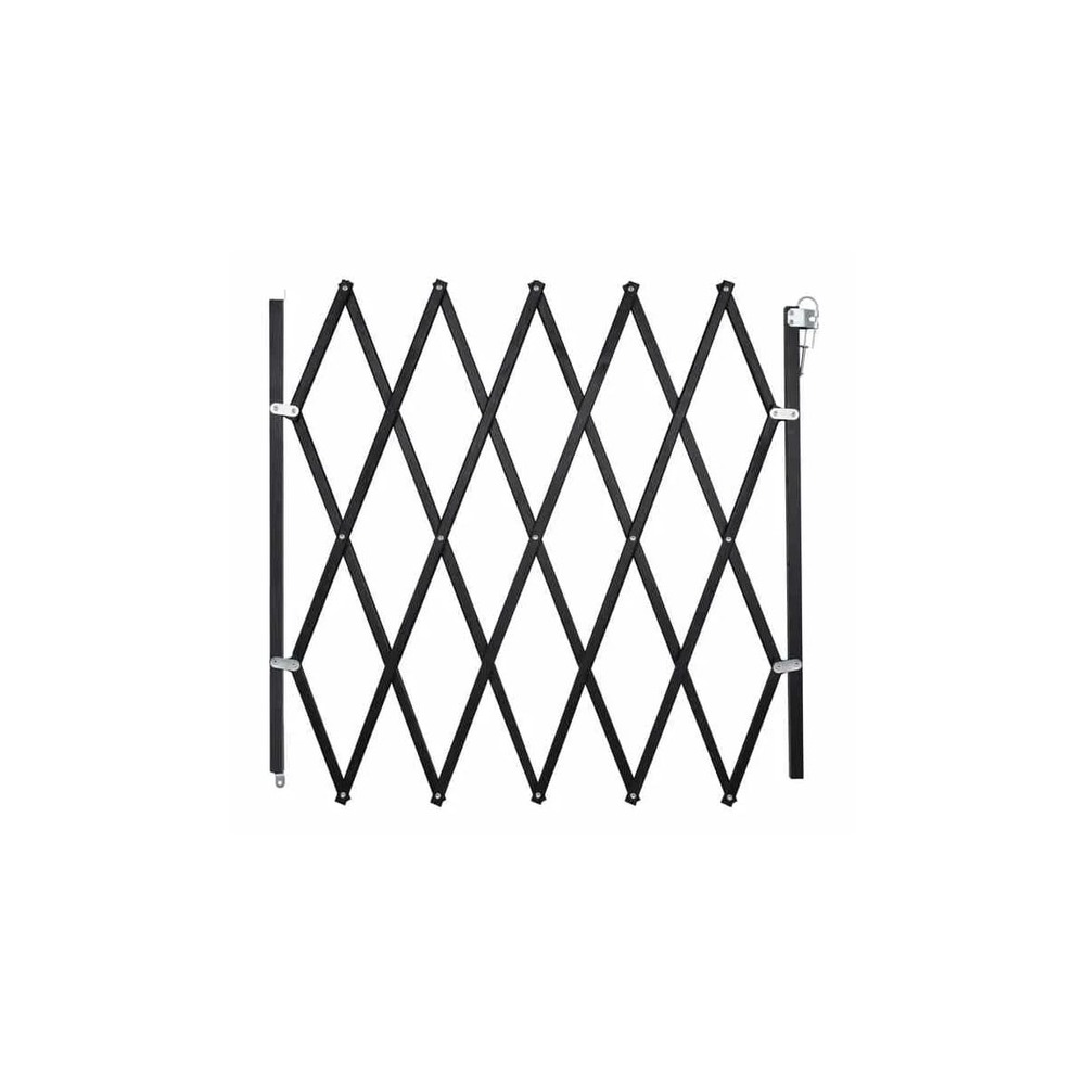 Barrière animaux rétractable stop'fix noire hauteur 83cm et largeur de 60 à 110cm