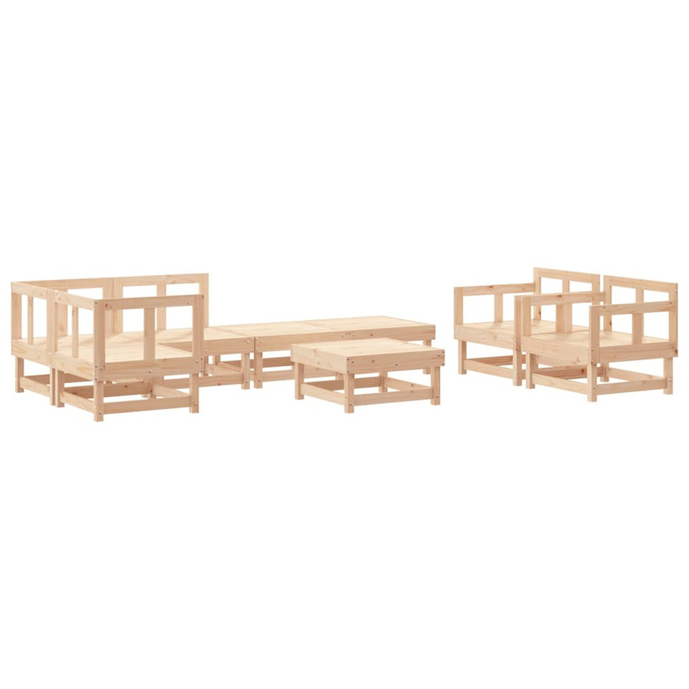 Salon de jardin 8 pcs bois de pin massif