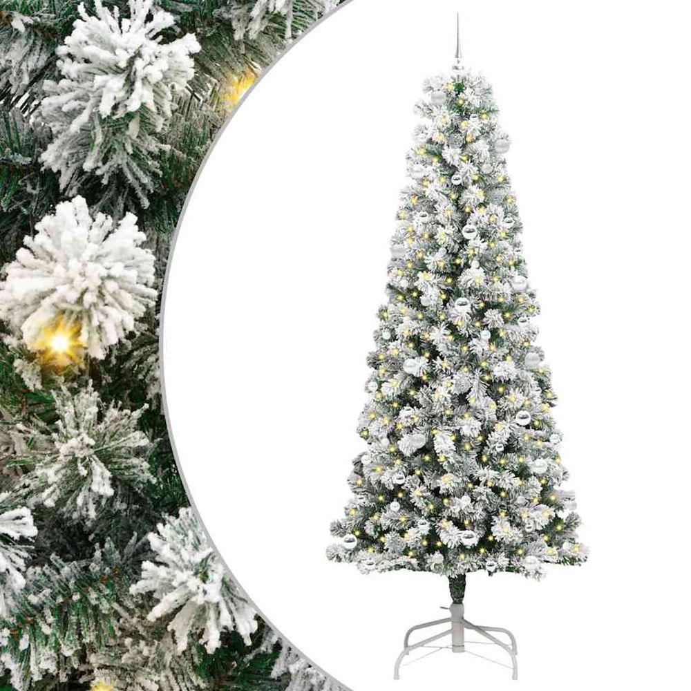Sapin de noël artificiel à branches articulées vert et blanc