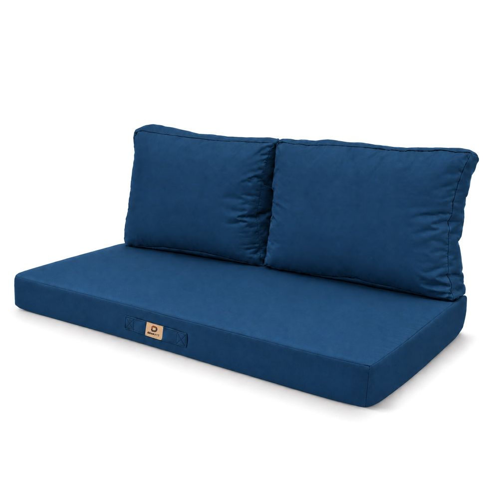 Coussins pour salon de jardin déhoussable 120x60cm bleu pétrole