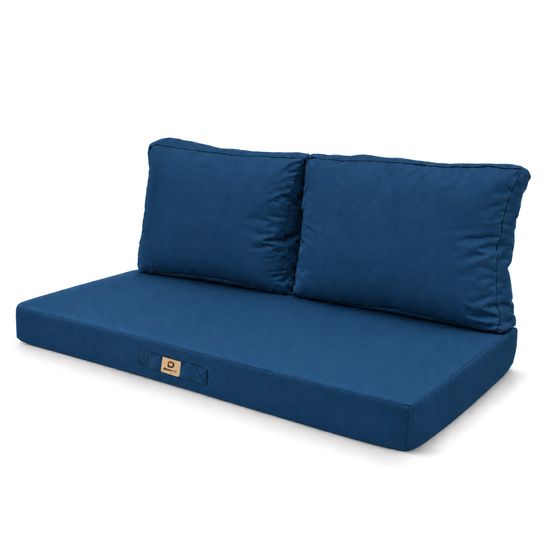 Coussins pour salon de jardin déhoussable 120x60cm bleu pétrole