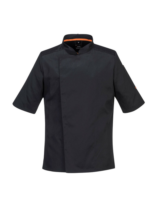 Veste de cuisinier maille pro s/s couleur : noir taille s - portwest