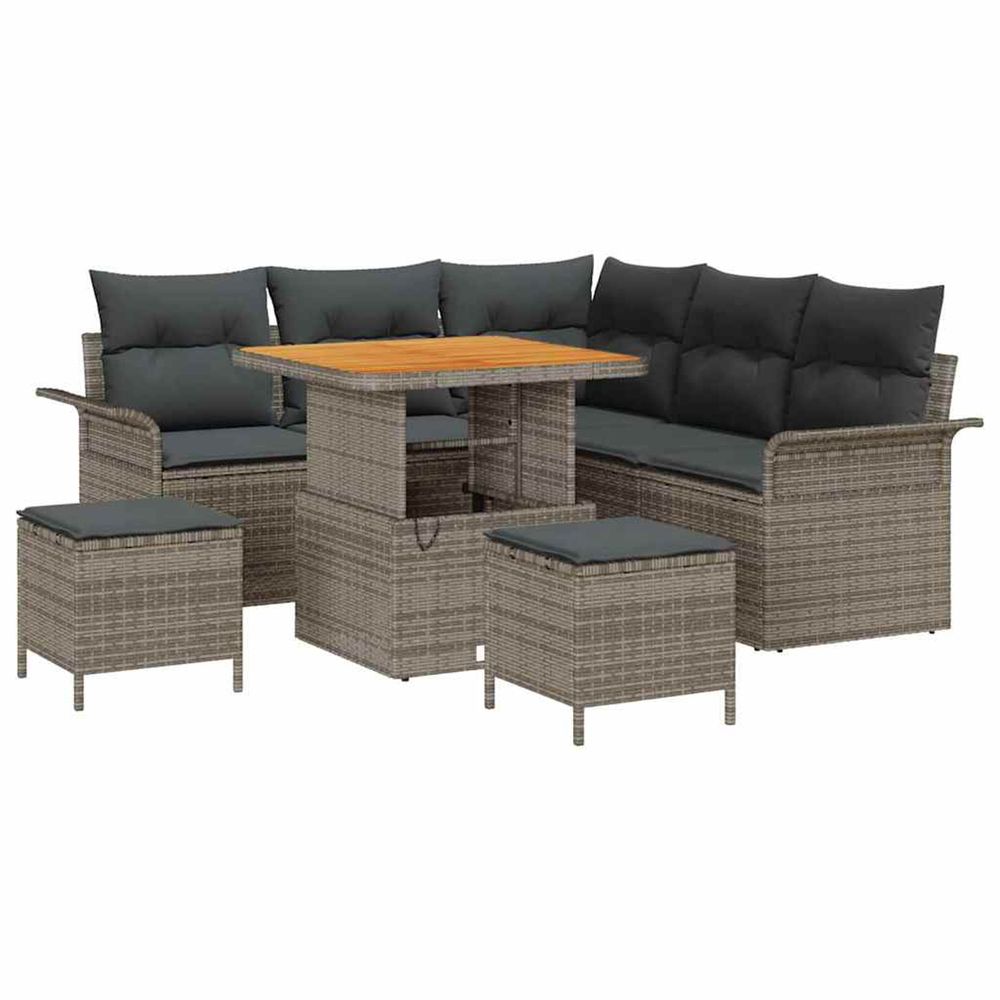 Ensemble de canapé de jardin 8 pc 7-nombre de places gris