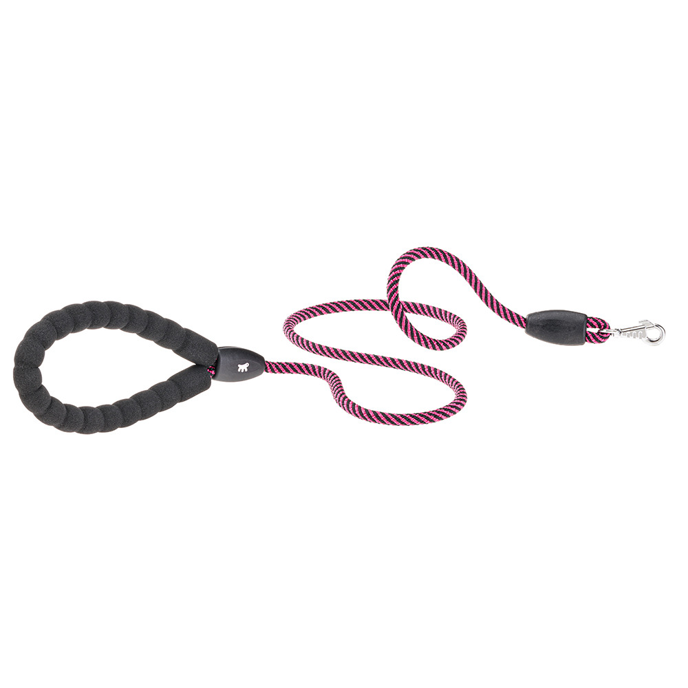 Laisse pour chiens sport extreme g8/120, longe en nylon robuste, poignée rembourrée confortable, rose-noir