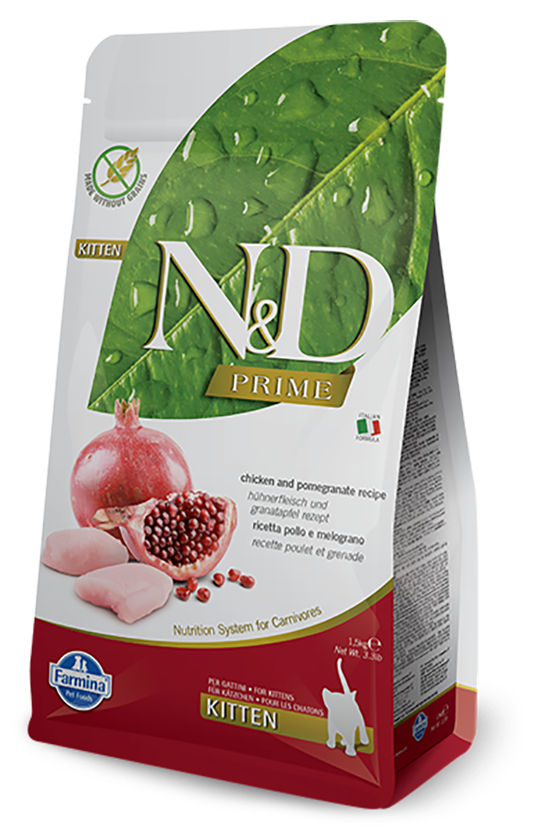 Croquettes n&d prime poulet & grenade chaton 1,5kg