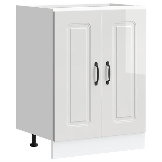 Meuble bas pour évier kalmar blanc brillant 60x46x81,5 cm