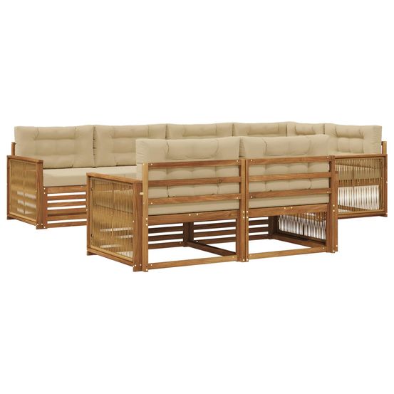 Ensemble de canapés d'extérieur 7 pc naturel et beige