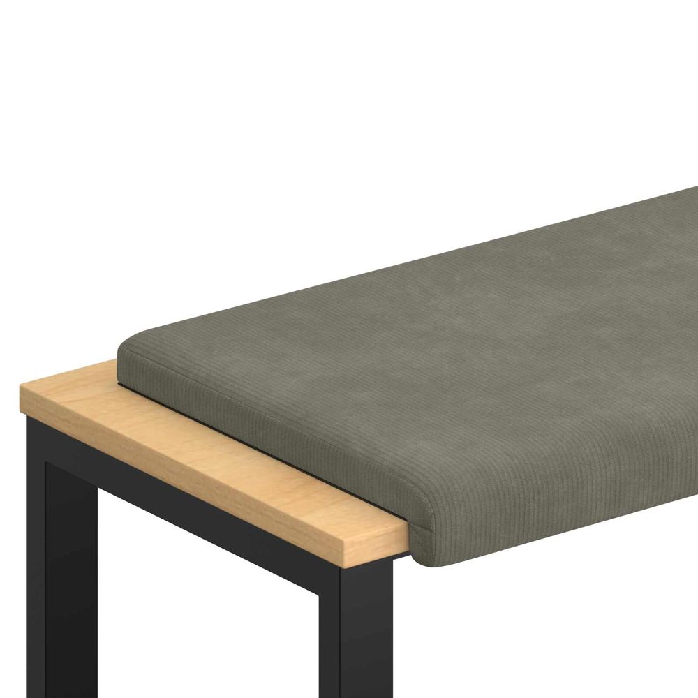 Coussin de banc velours côtelé gris clair profondeur 35 cm