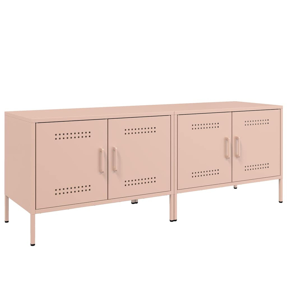 Meubles tv 2 pcs rose 68x39x50,5 cm acier