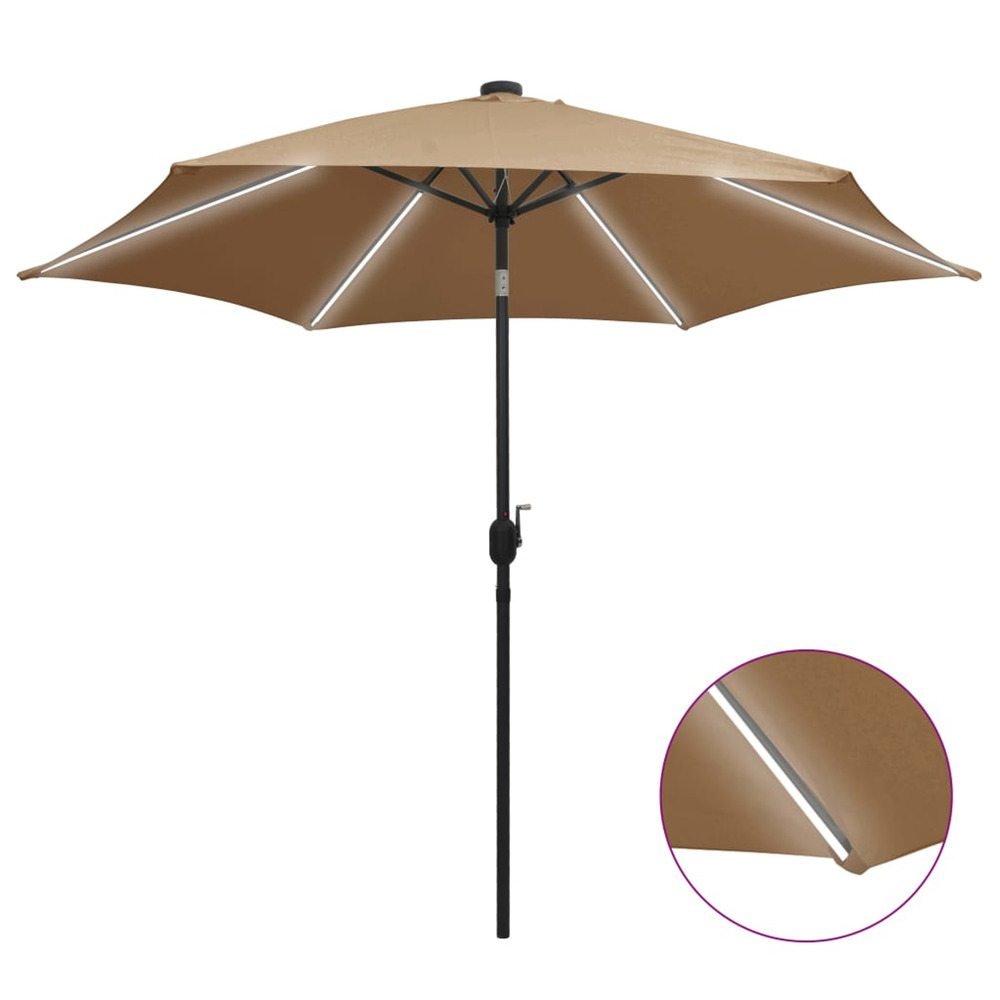 Parasol avec LED et mÃ¢t en aluminium