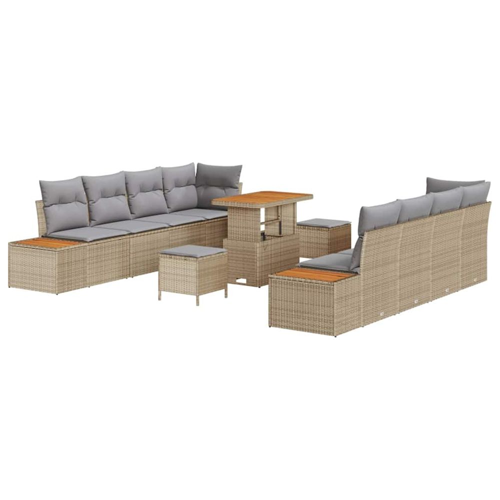 Ensemble de canapé de jardin 11 pc 10-nombre de places beige